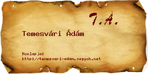 Temesvári Ádám névjegykártya
